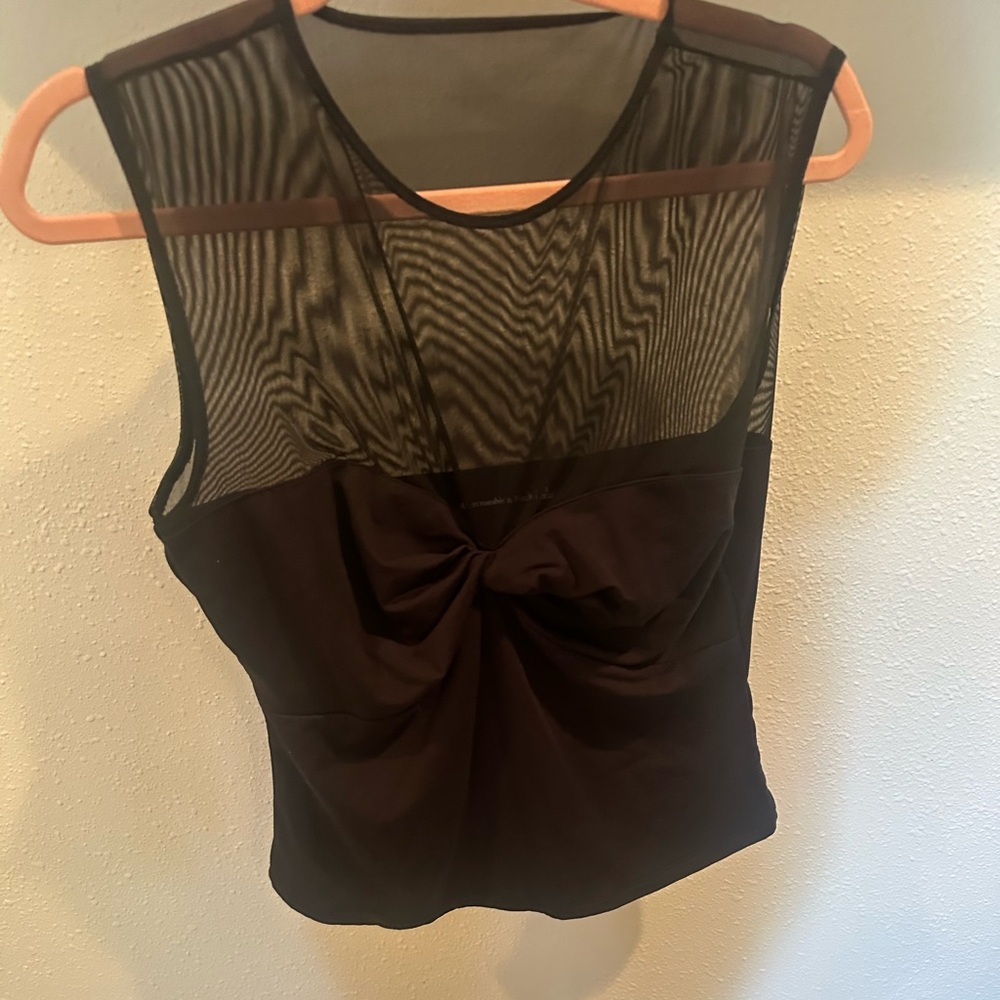Abercrombie & Fitch Mesh Sleeveless Top